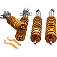 maXpeedingrods Juego de Amortiguadores Ajustables Delanteros y Traseros Suspensión Roscada Coche Llave Coilover Muelle…